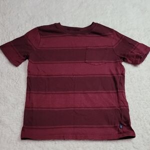 GAP Kids M 8 Burgundy Striped Tee